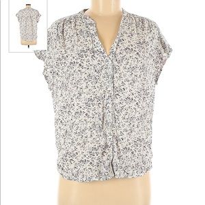 J.Crew White Floral short sleeve button down size small like new